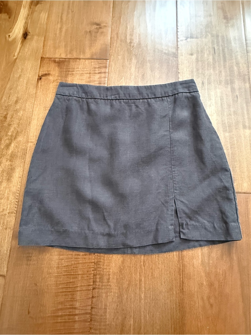 Wilfred Charcoal Mini Skirt with Front Slit